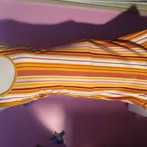 Striped Orange and Yellow Dress